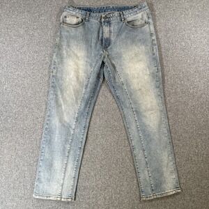 Marto B Trade Maker Jeans Men's Size 36 Light Wash Straight Leg Denim Pants Y2K